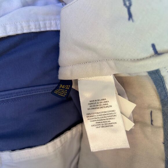 Polo Ralph Lauren Pants Men's 34x32 Blue Chino Classic Fit Flat Front Preppy - Picture 6 of 8